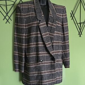 Vintage Tweed Double-Breasted Blazer